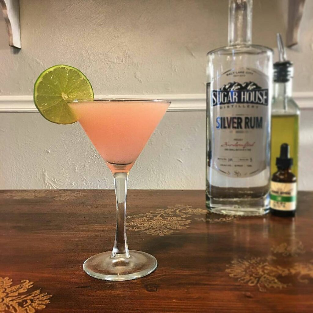 Sugar House Distillery silver rum and a pink drink