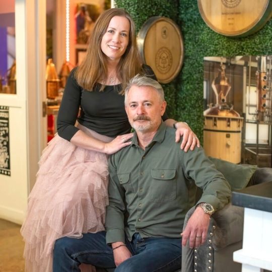 Alpine Distilling Owners posed