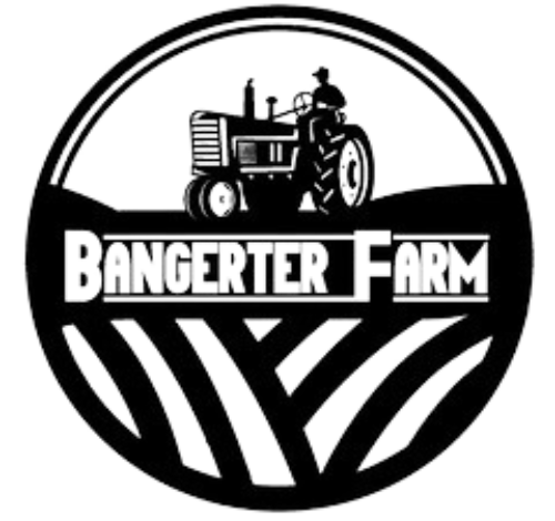 A black and white logo featuring a tractor