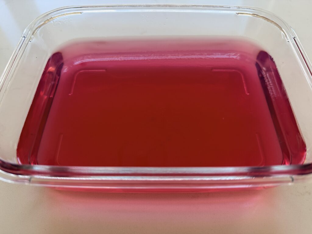 Gelatin snack in baking pan