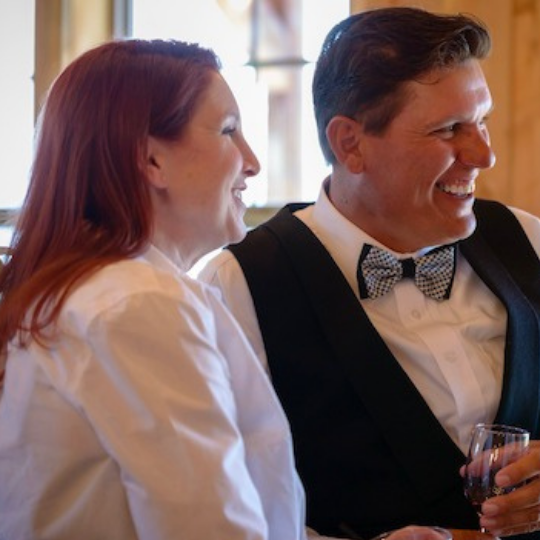 Mt Naomi Owners, couple in formal attire