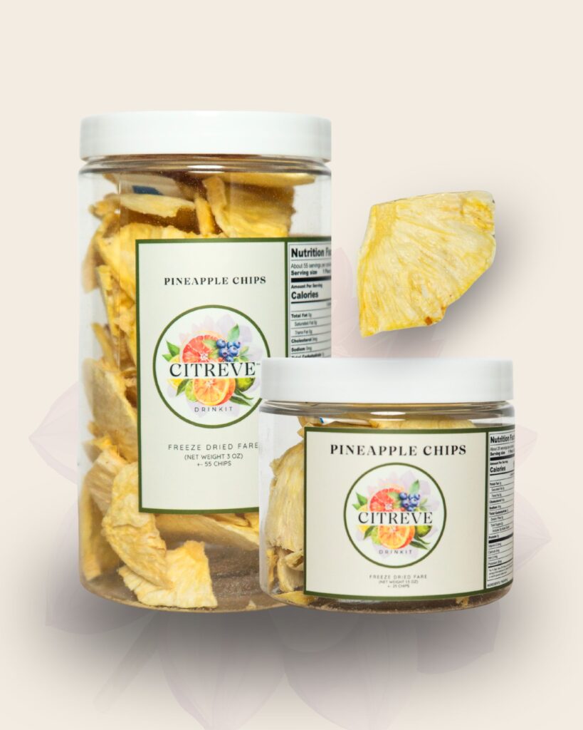 image of two different sizes of jars of pineapple chips