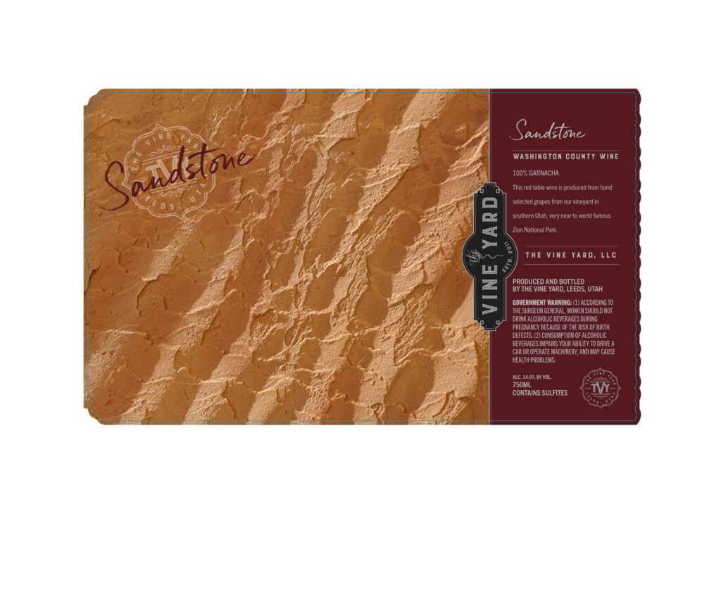 A brown card with a label on it