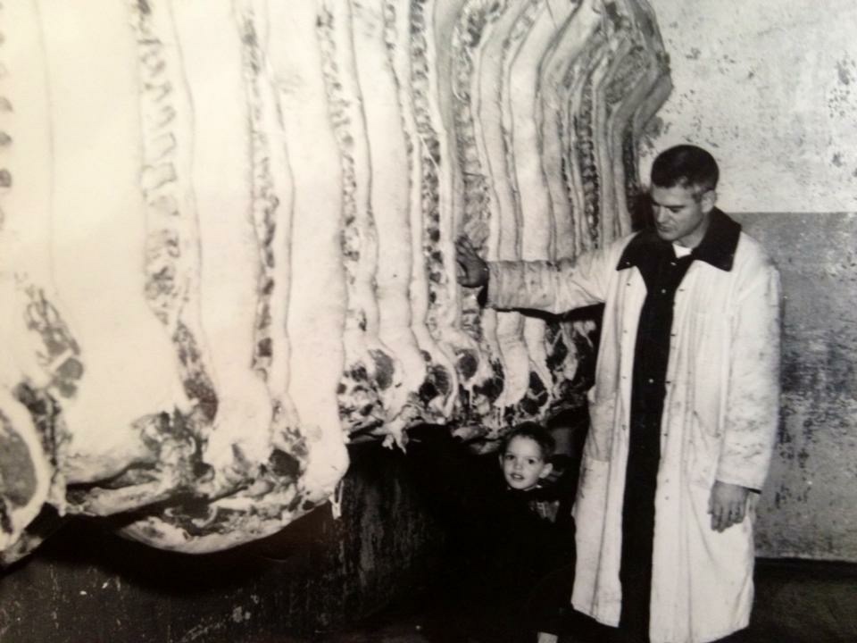 Snider Bros Meats Original owner in meat locker
